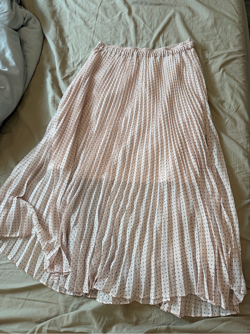 Pleated Polka Dot Midi Skirt - Light Pink club Monaco